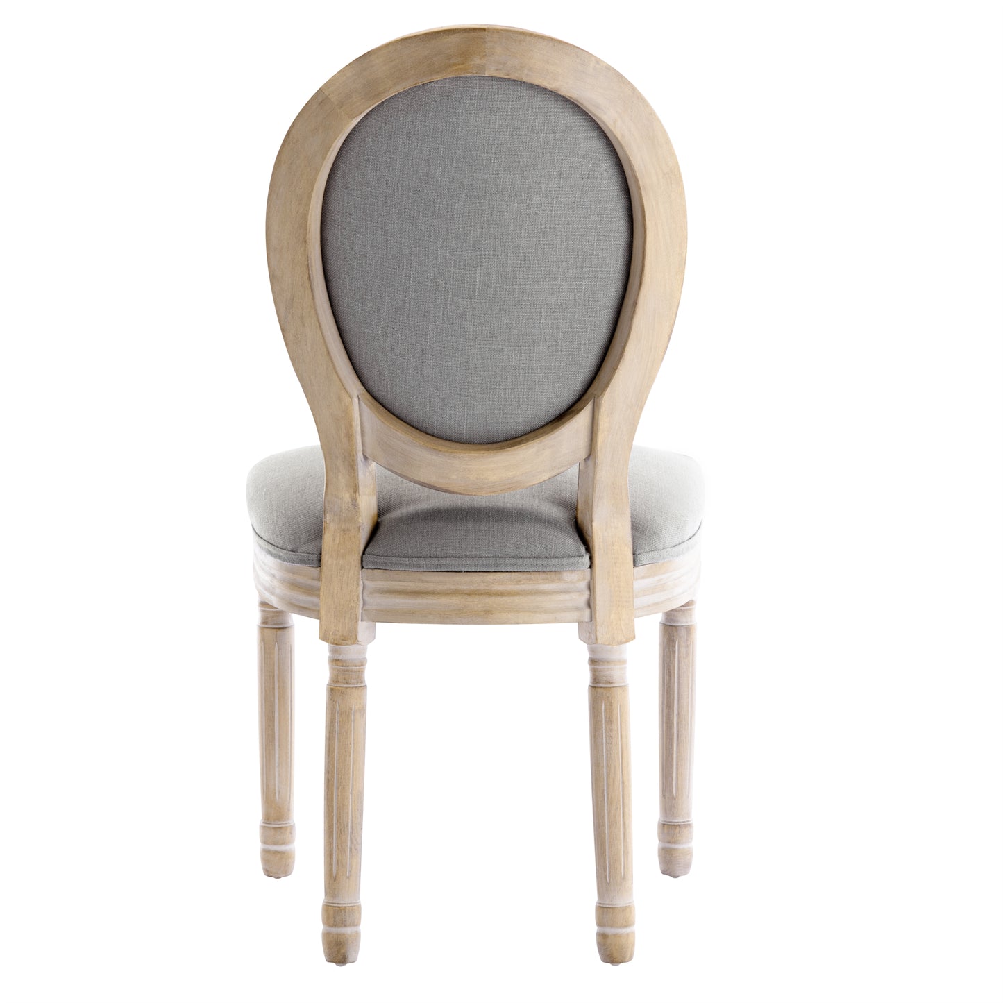 Conjunto de 2 Cadeiras de Jantar HomeMiYN Francesas Barrocas (50x60x94cm - Estofada/Madeira Maciça - Cinza)