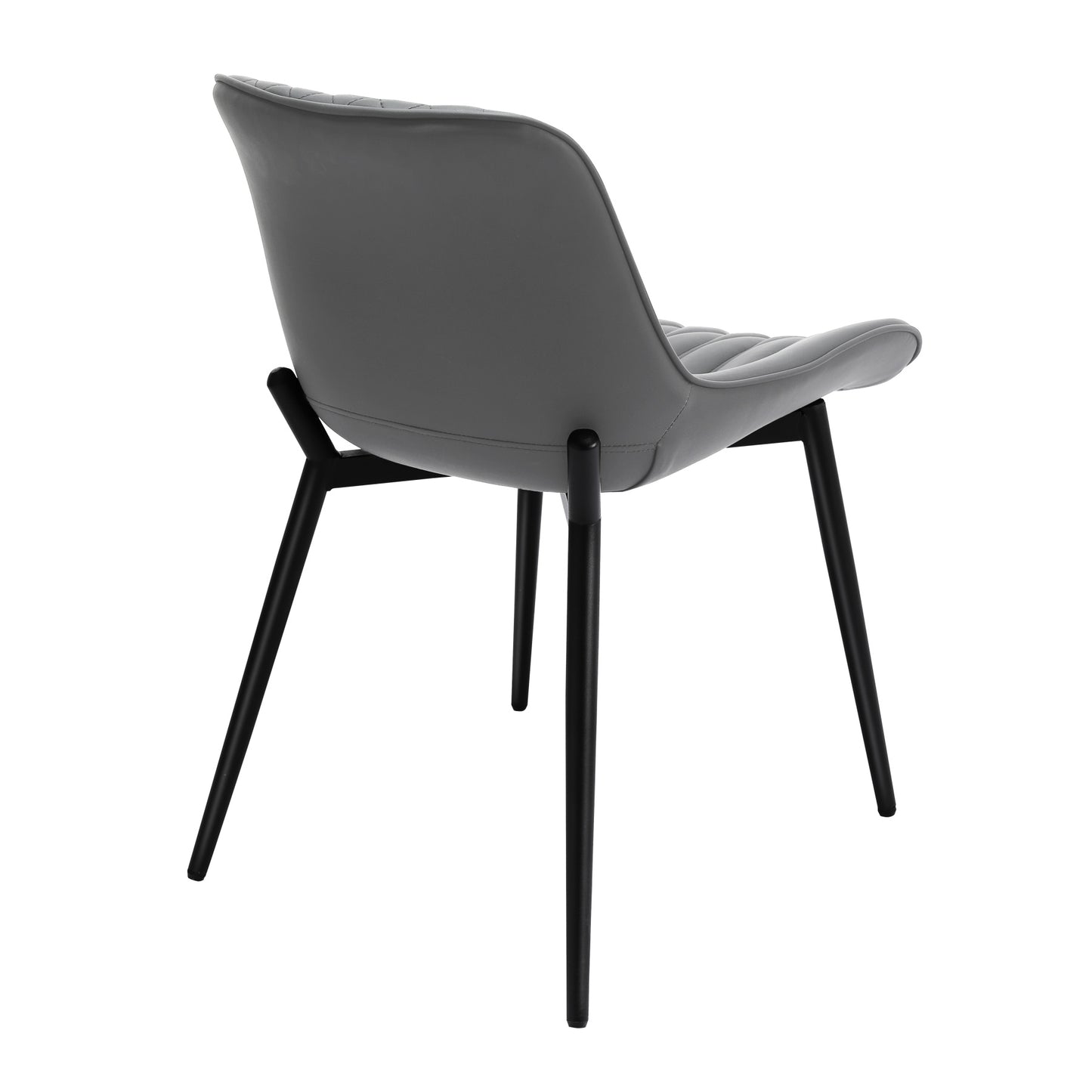 Cadeira de Jantar em Pele de Gato com Friso Vertical*2 HOMEMIYN (54x53x96 cm -cinzento )