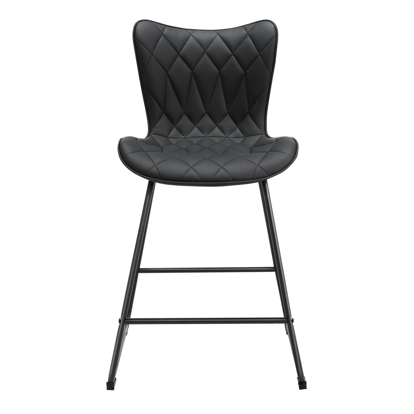Banco de Bar em Pele de Gato - Diamond Quilted*2 HOMEMIYN (54x53x96 cm - preto)