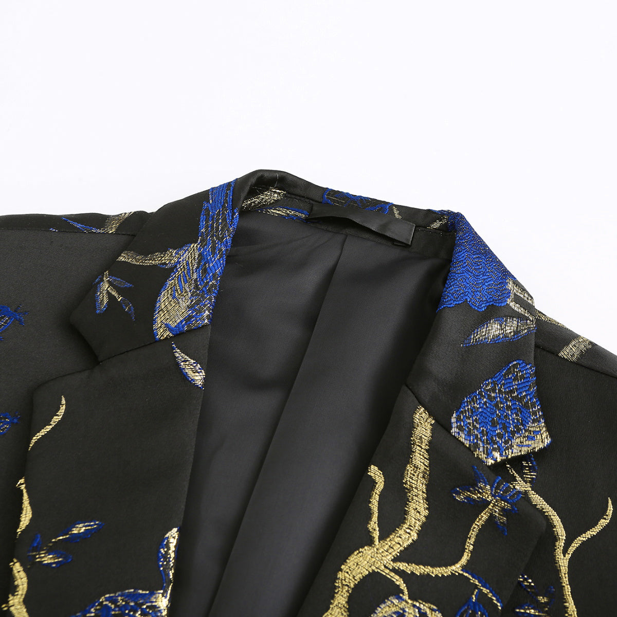 Cloudstyle Men's Embroidery Tux Dress Suit Jacket Formal Print Prom Blazer Dinner Sport Black Coat