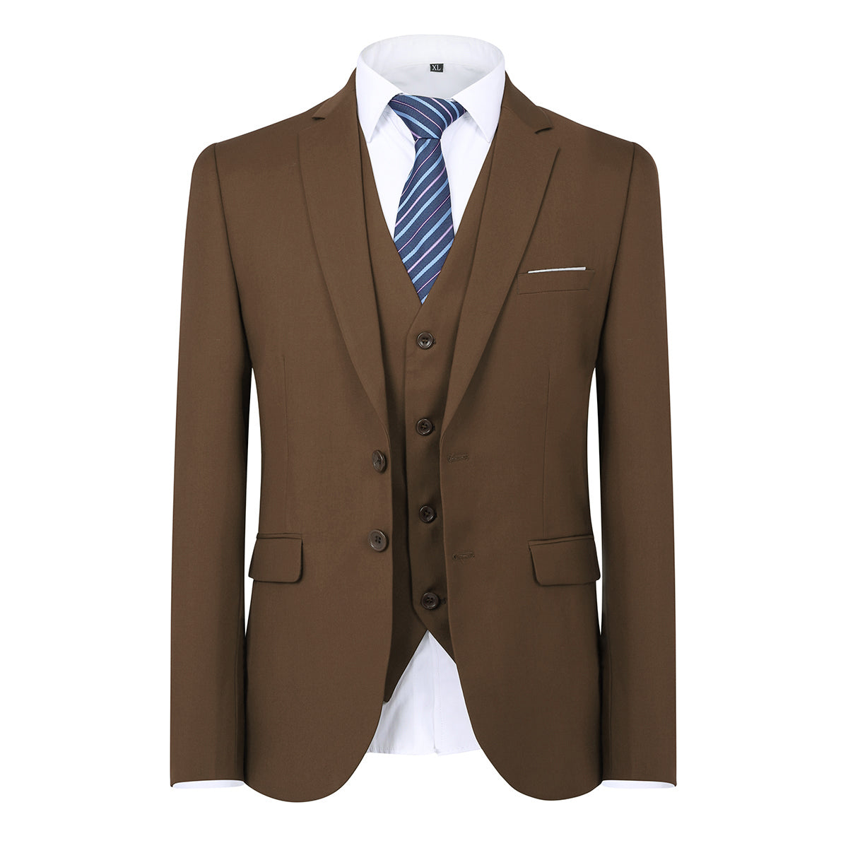 Cloudstyle Men's 3-Piece 2 Buttons Slim Fit Solid Color Jacket Smart Wedding Formal Suit