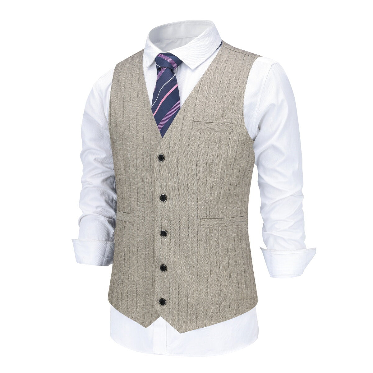 YOUTHUP Mens Formal Business Slim Fit Suit Vest