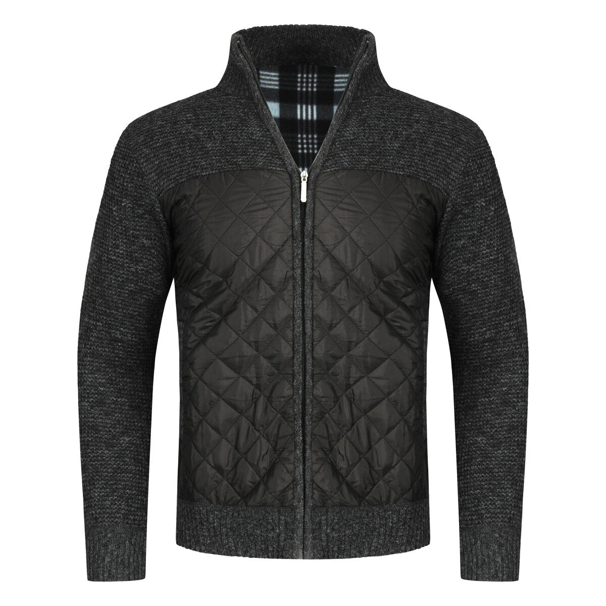 YFFUSHI Mens Stand Collar Pullover Sweater Slim Fit Knit Jacket
