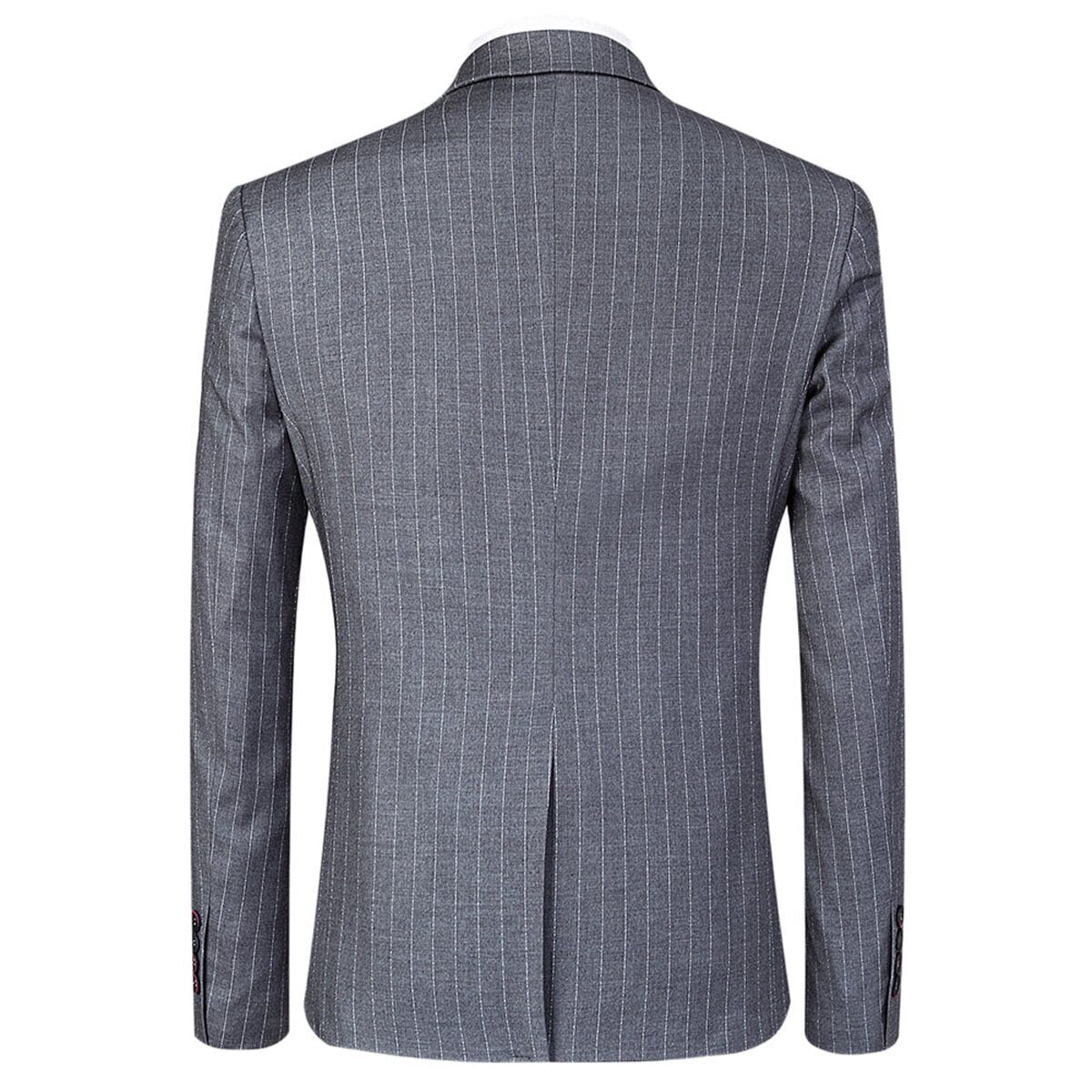 YFFUSHI Mens 3 Piece Suit Slim Fit Pinstripe Formal Suits Notch Lapel Dress Blazer Waistcoat Trousers