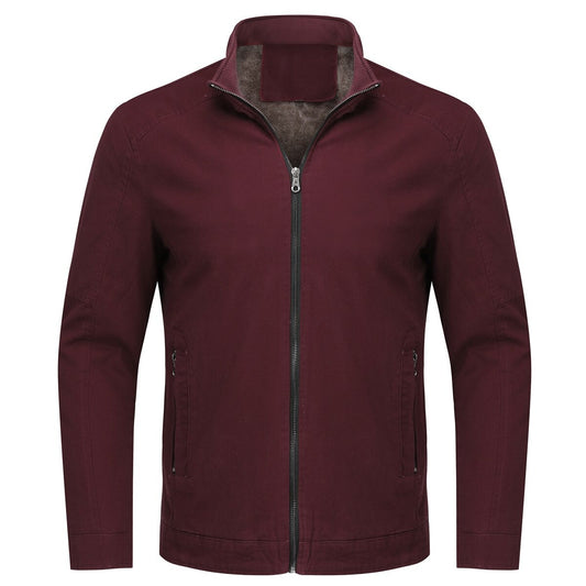 YFFUSHI Mens Winter Casual Windproof Fleece Stand Collar Bomber Jacket