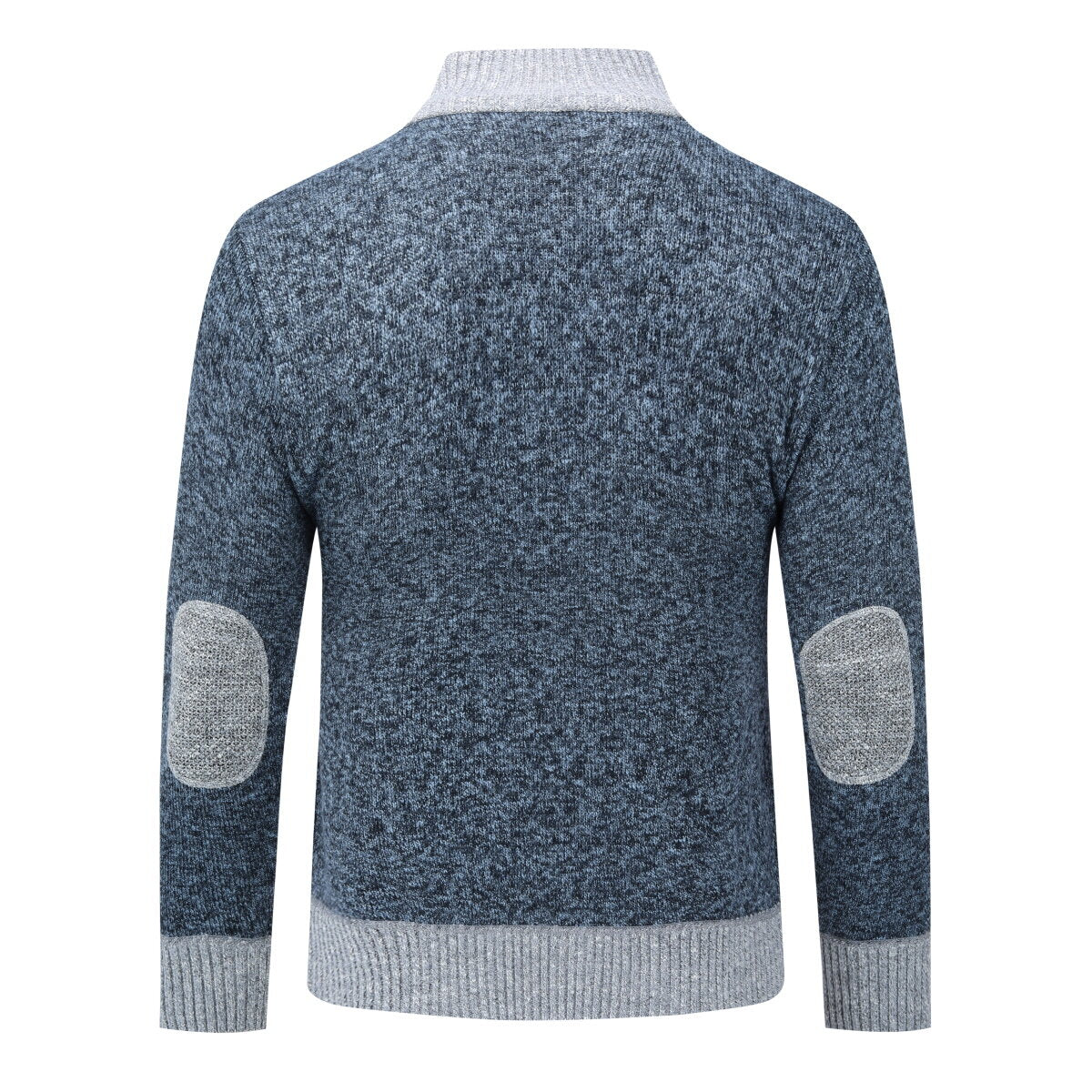 YOUTHUP Mens Thick Color Block Stand Collar Knitted Sweater
