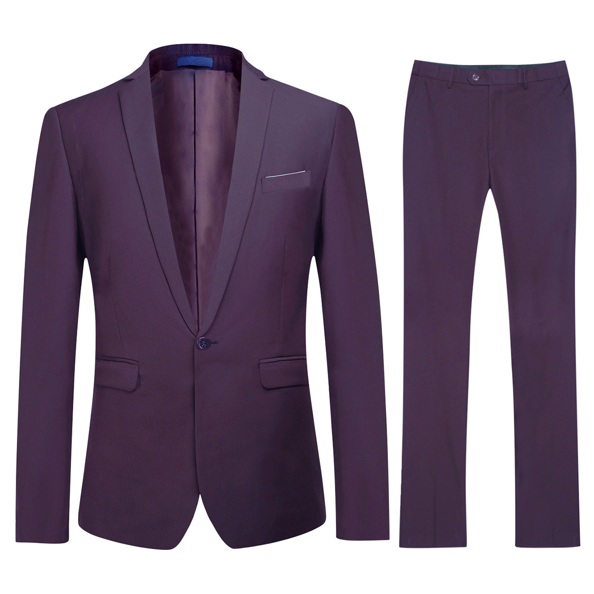 Cloudstyle Men's 2-Piece Suits Slim Fit 1 Button Dress Suit Jacket Blazer & Pants Set
