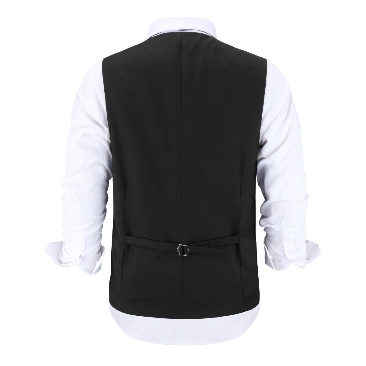 YOUTHUP Mens Business Slim Formal Vest Solid Color Breasted Suit Waistcoat