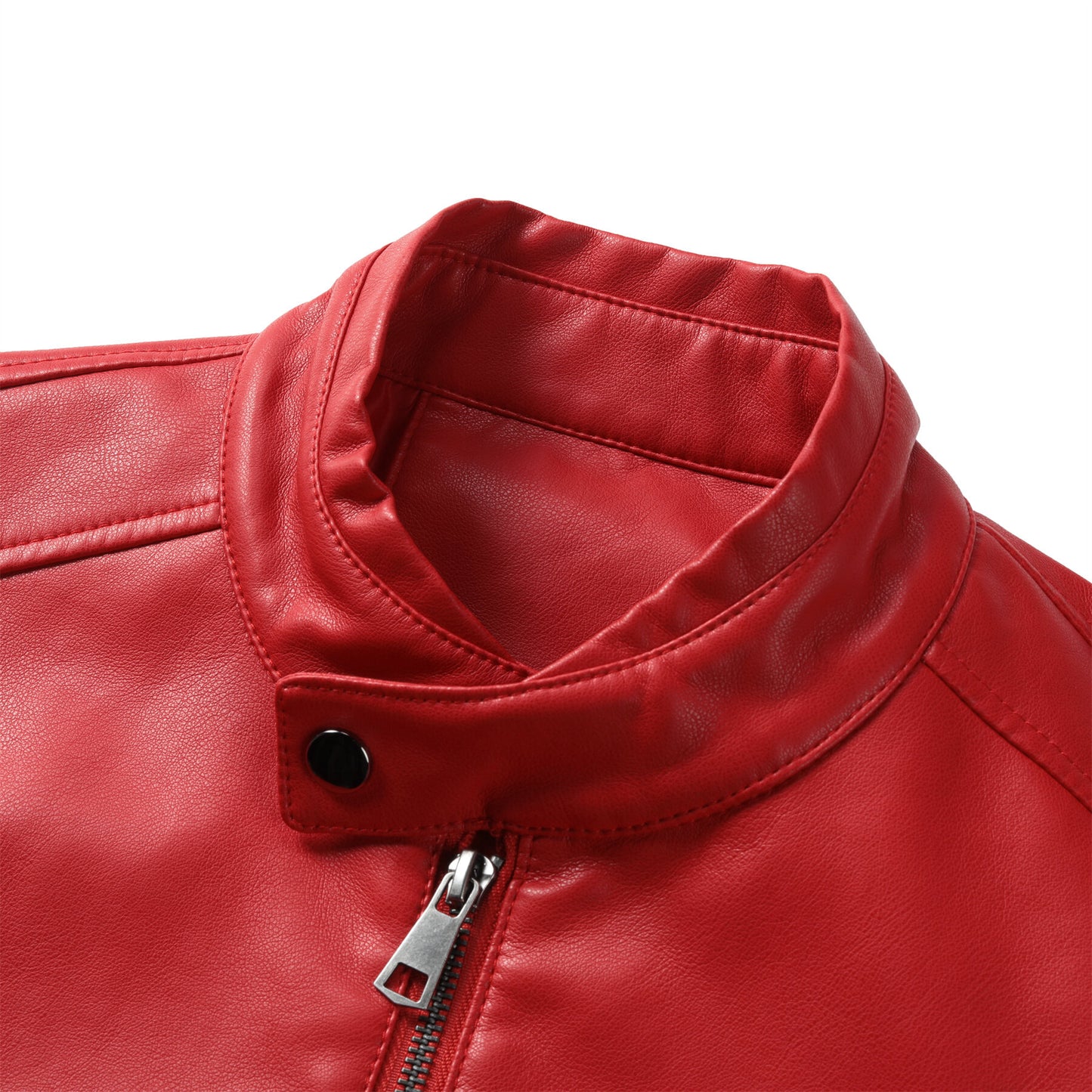YOUTHUP Mens Simple Daily Workwear Motorcycle Leather Jacket