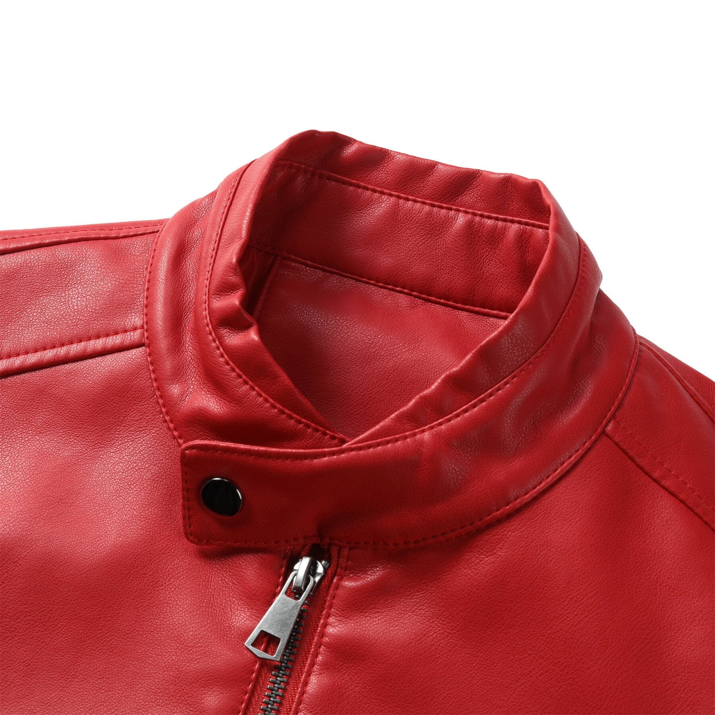 YFFUSHI Mens Simple Daily Workwear Motorcycle Leather Jacket
