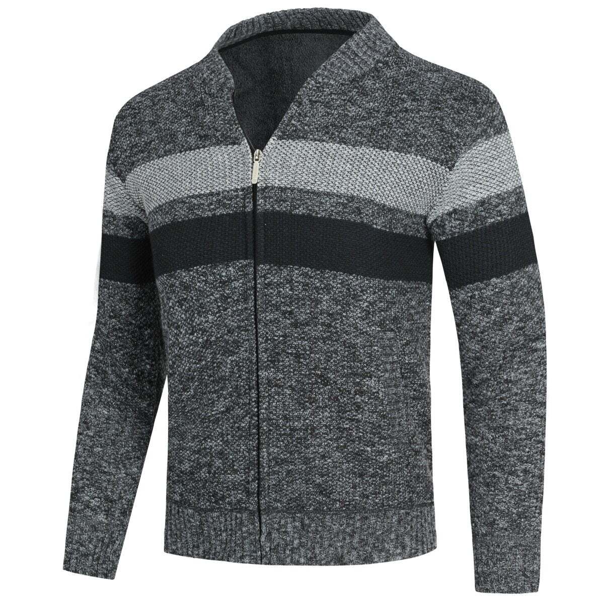 YFFUSHI Mens Casual Slim Full Zip Knitted Cardigan Sweaters