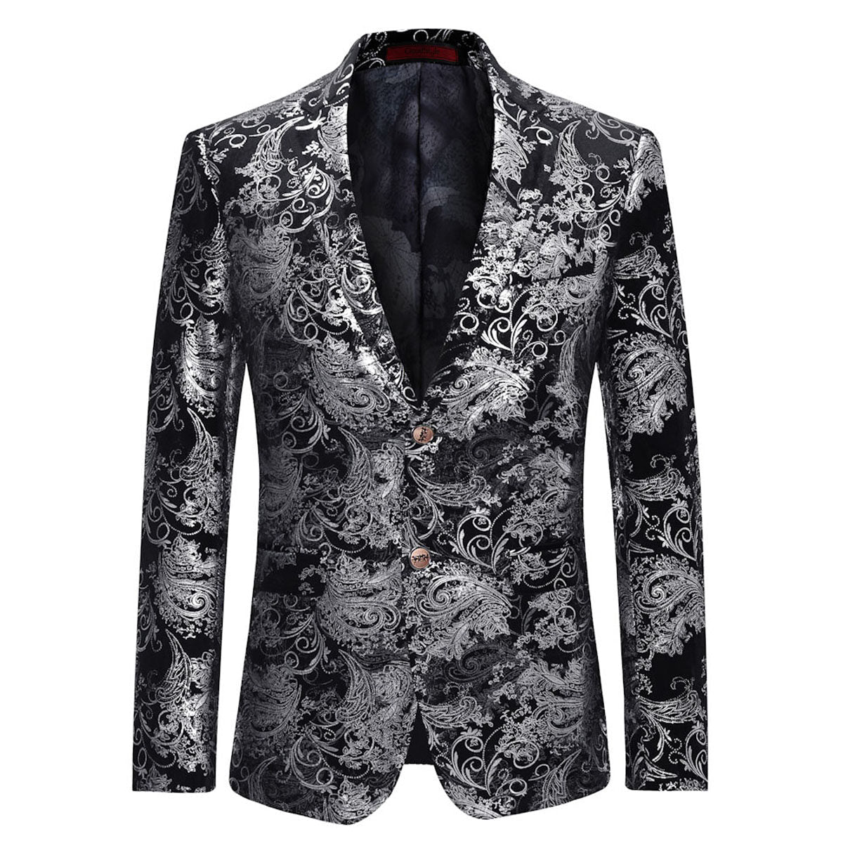 YFFUSHI Mens Dress Floral Suit Jacet Notched Lapel Slim Fit Stylish Blazer