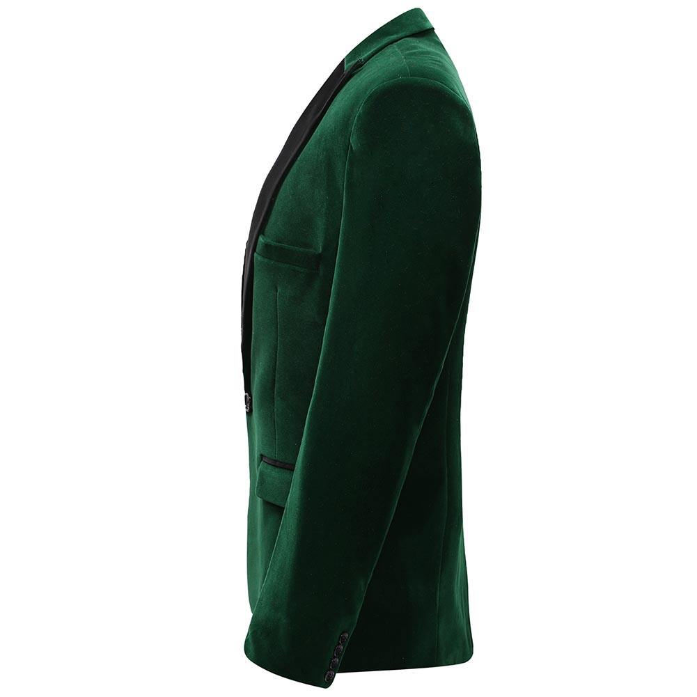 YFFUSHI Mens Party Prom Formal Peaked Lapel Velvet Dress Jacket