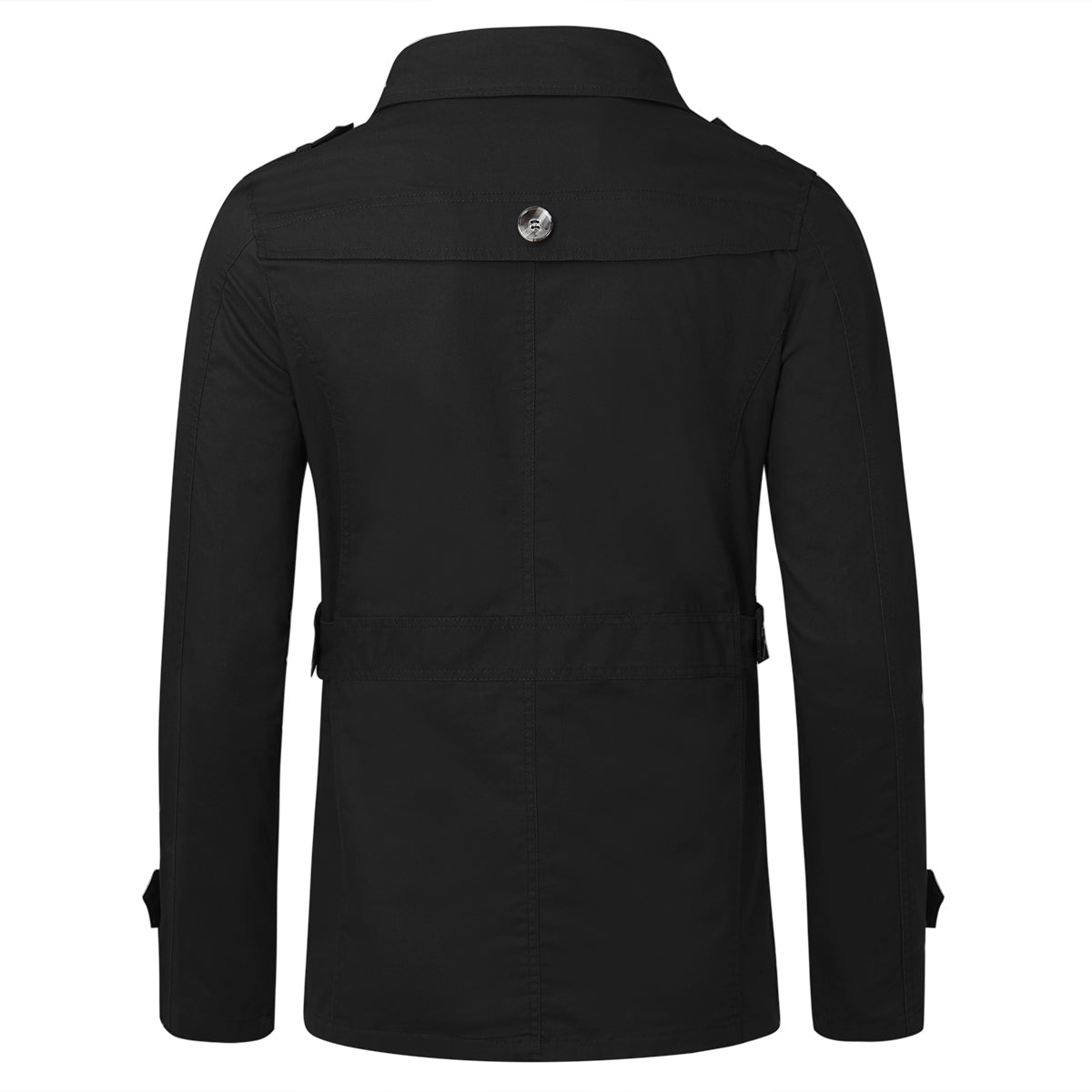 Mens Single Breasted Windproof Overcoat Long Style Jacket