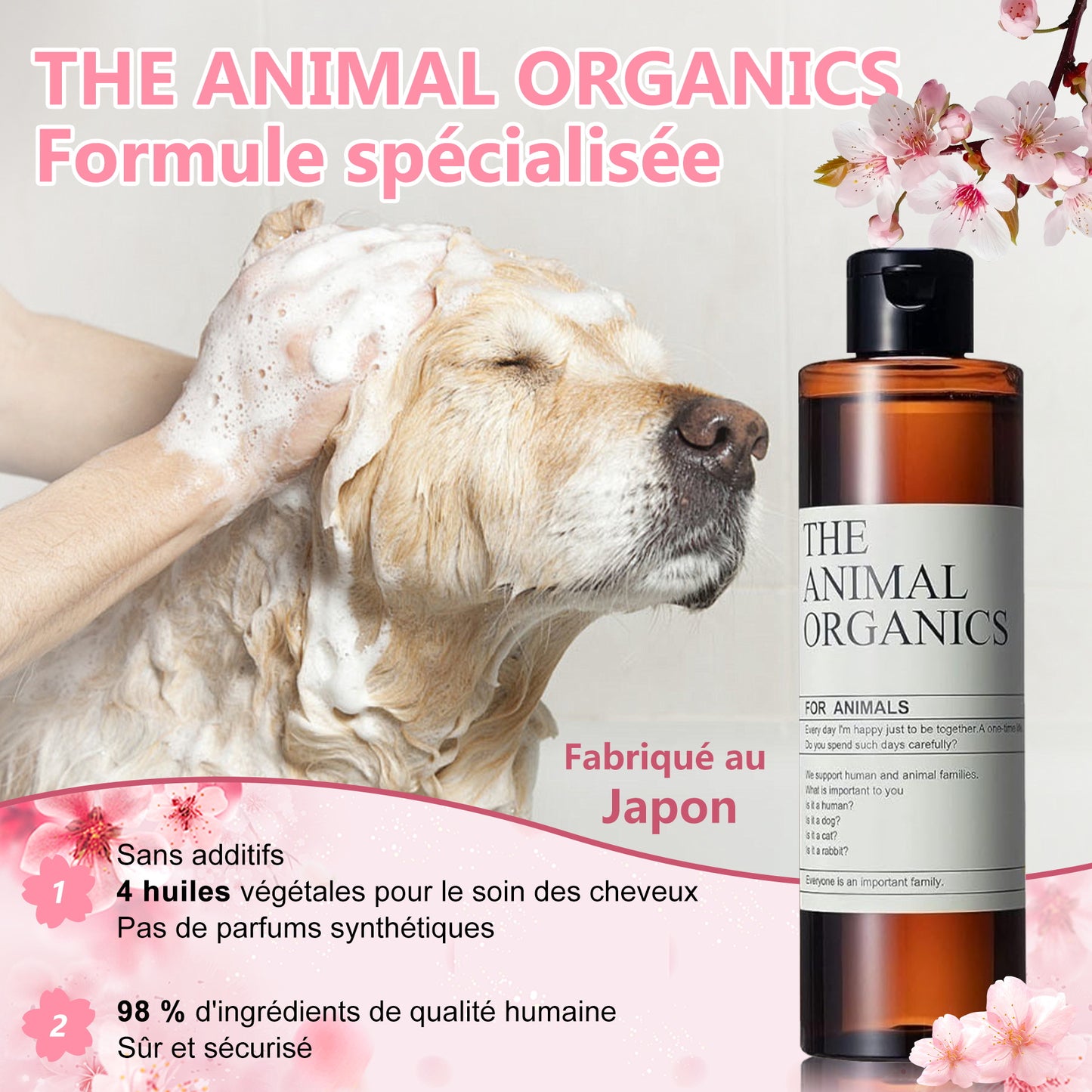 Hondenshampoo 250ml，Natuurlijk extract，Geurneutraliserende shampoo voor honden met gevoelige huid，Shampoo zonder toevoegingen，Hydraterende shampoo