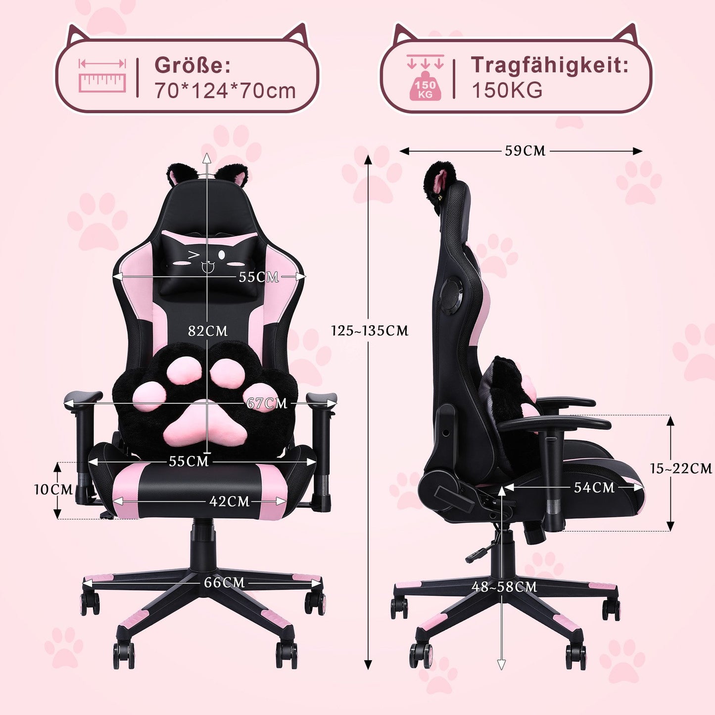Gaming Stuhl LED Lautsprechern Gilmtter