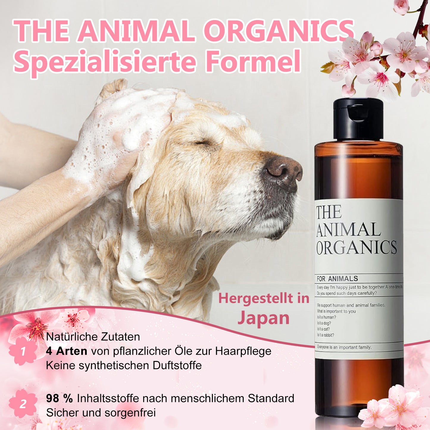 Champú para animales THE ANIMAL ORGANICS Champú para perros Natural Hecho en Japón 250 ml