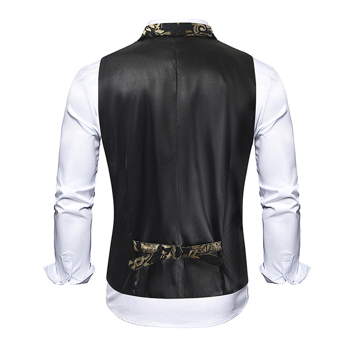 YOUTHUP Mens Elegant Jacquard Bronzing Slim Fit Suit Vest