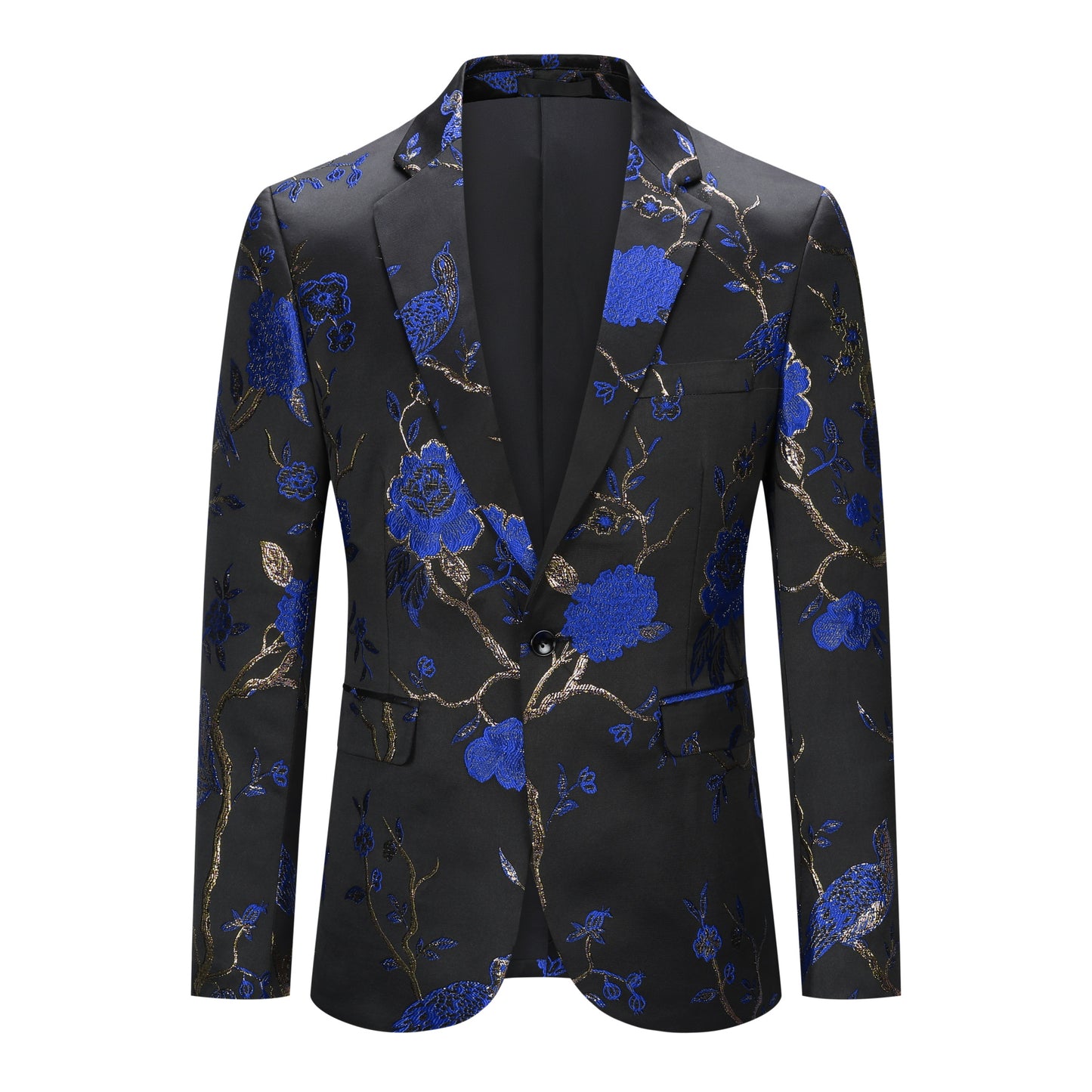 Cloudstyle Men's Embroidery Tux Dress Suit Jacket Formal Print Prom Blazer Dinner Sport Black Coat