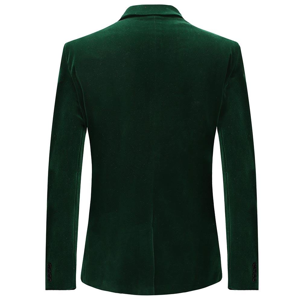 YFFUSHI Mens Party Prom Formal Peaked Lapel Velvet Dress Jacket