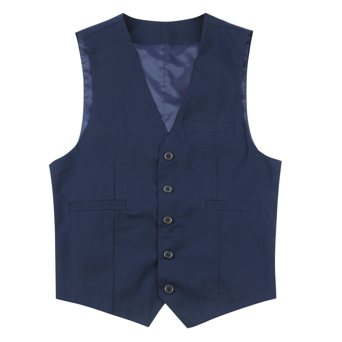 YOUTHUP Mens Business Slim Formal Vest Solid Color Breasted Suit Waistcoat