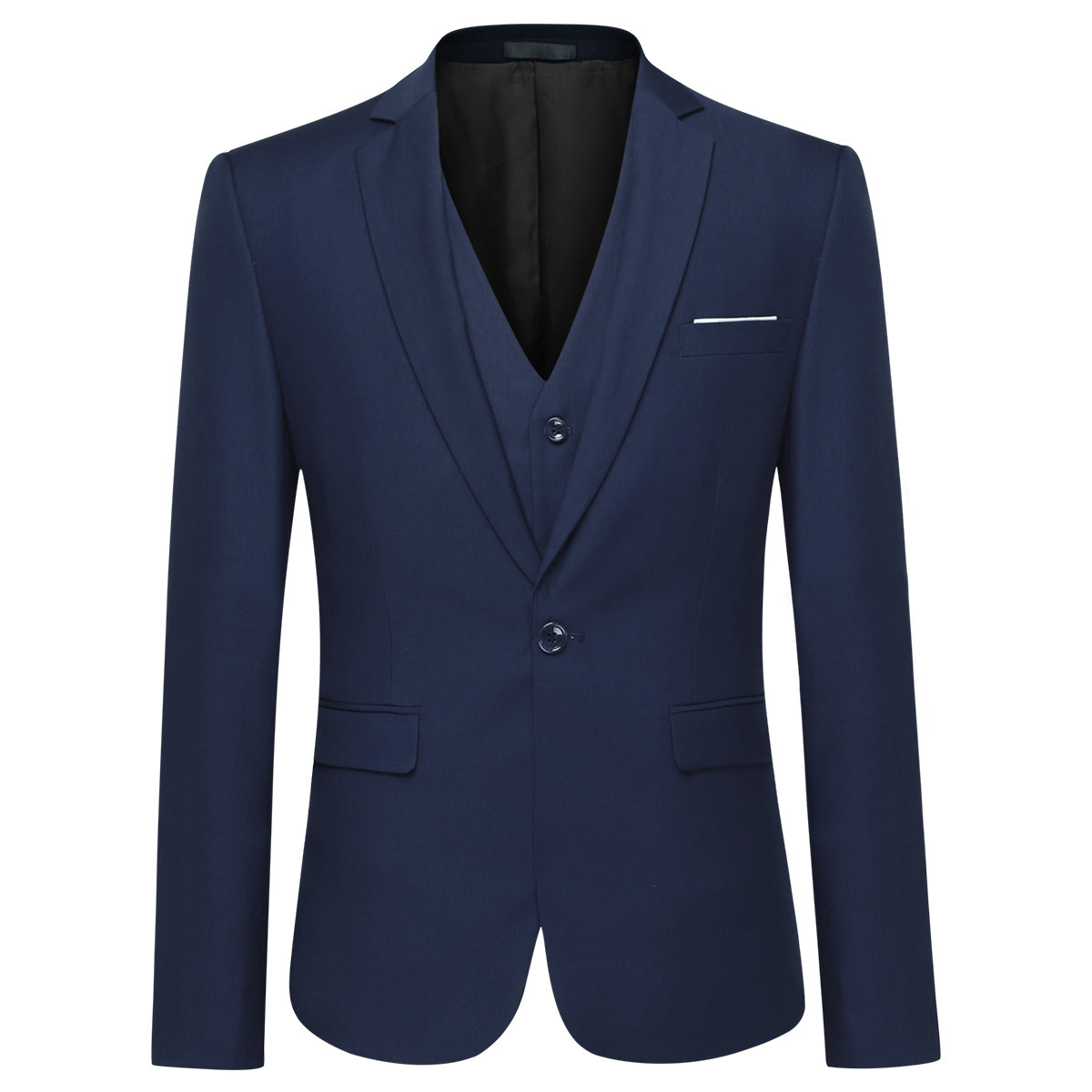 Cloudstyle Mens 3-Piece Suit Notched Lapel One Button Slim Fit Formal Jacket Vest Pants Set