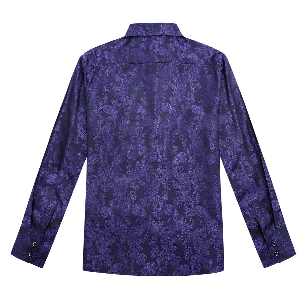 Cloudstyle Mens Paisley Shirt Long Sleeve Dress Shirt Button Down Casual Slim Fit