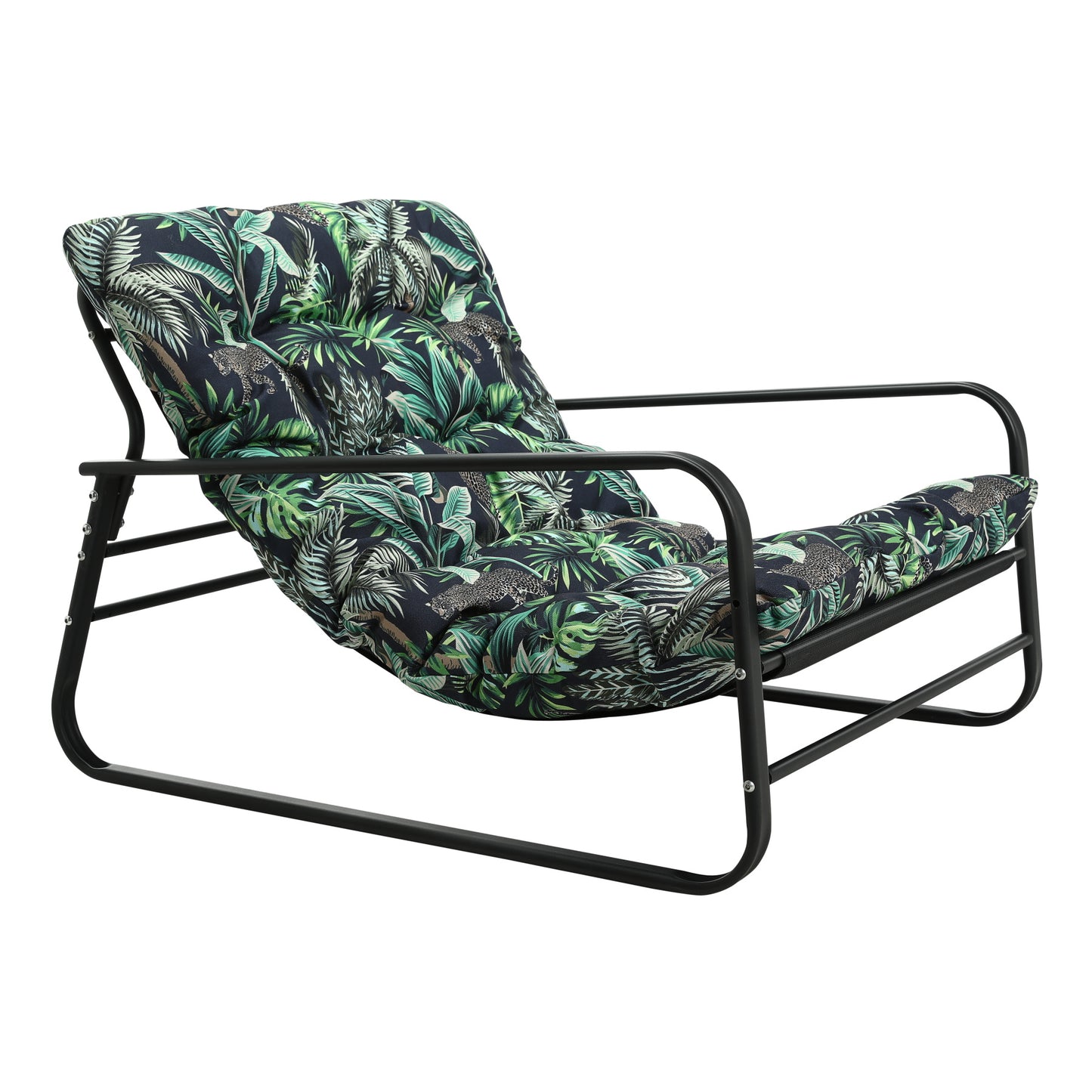 Cadeira de jardim HOMEMIYN (116,5 x 92 x 72cm - aço - verde e preto)
