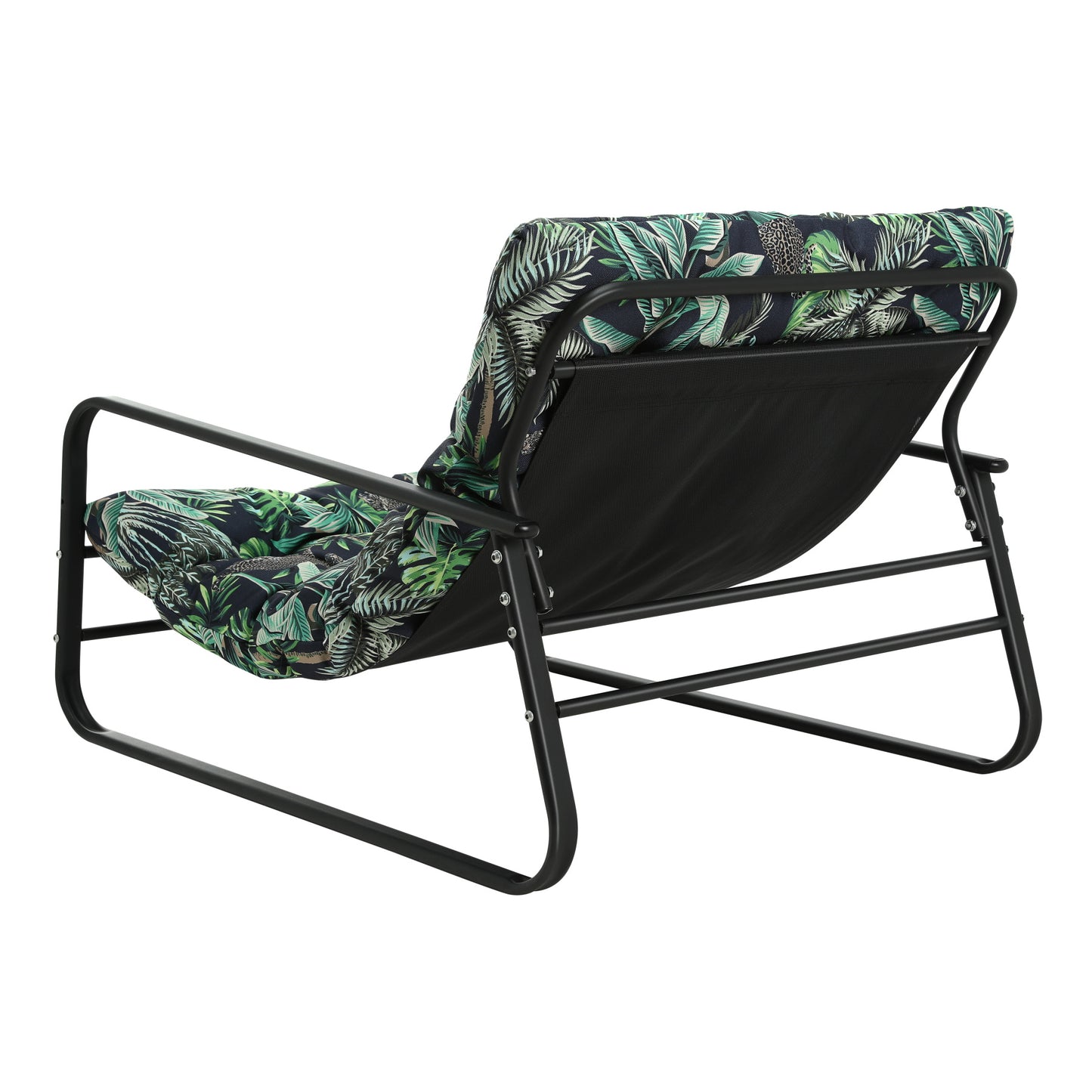 Cadeira de jardim HOMEMIYN (116,5 x 92 x 72cm - aço - verde e preto)
