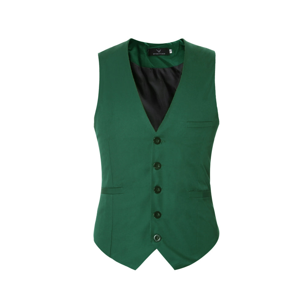 Cloudstyle Mens Suit Vest Slim Fit Dress Business Casual Waistcoat 5 Button V-Neck Vest