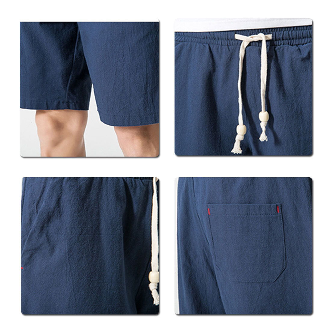 YFFUSHI Mens Lightweight Elasticated Drawstring Cotton Sports Shorts