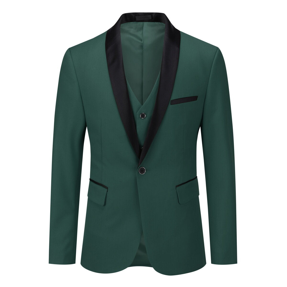 YFFUSHI Mens 3Pce Wedding Banquet Business Suit Slim Fit Blazer and Vest and Pants