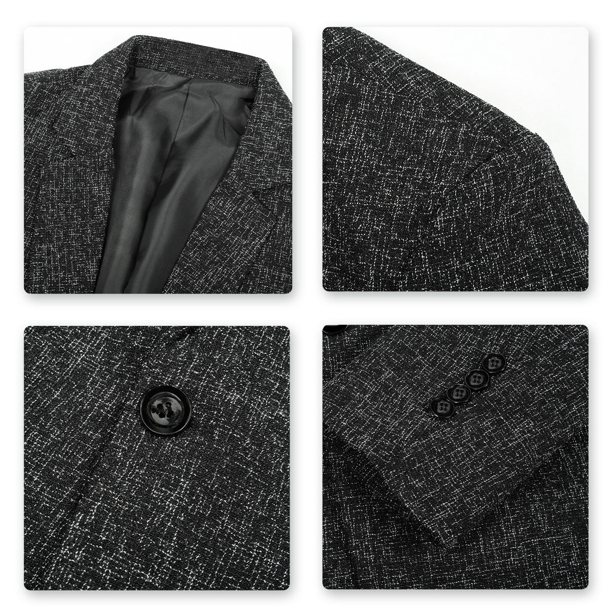 Cloudstyle Men's Suit Jacket One Button Slim Fit Sport Coat Business Daily Black Blazer