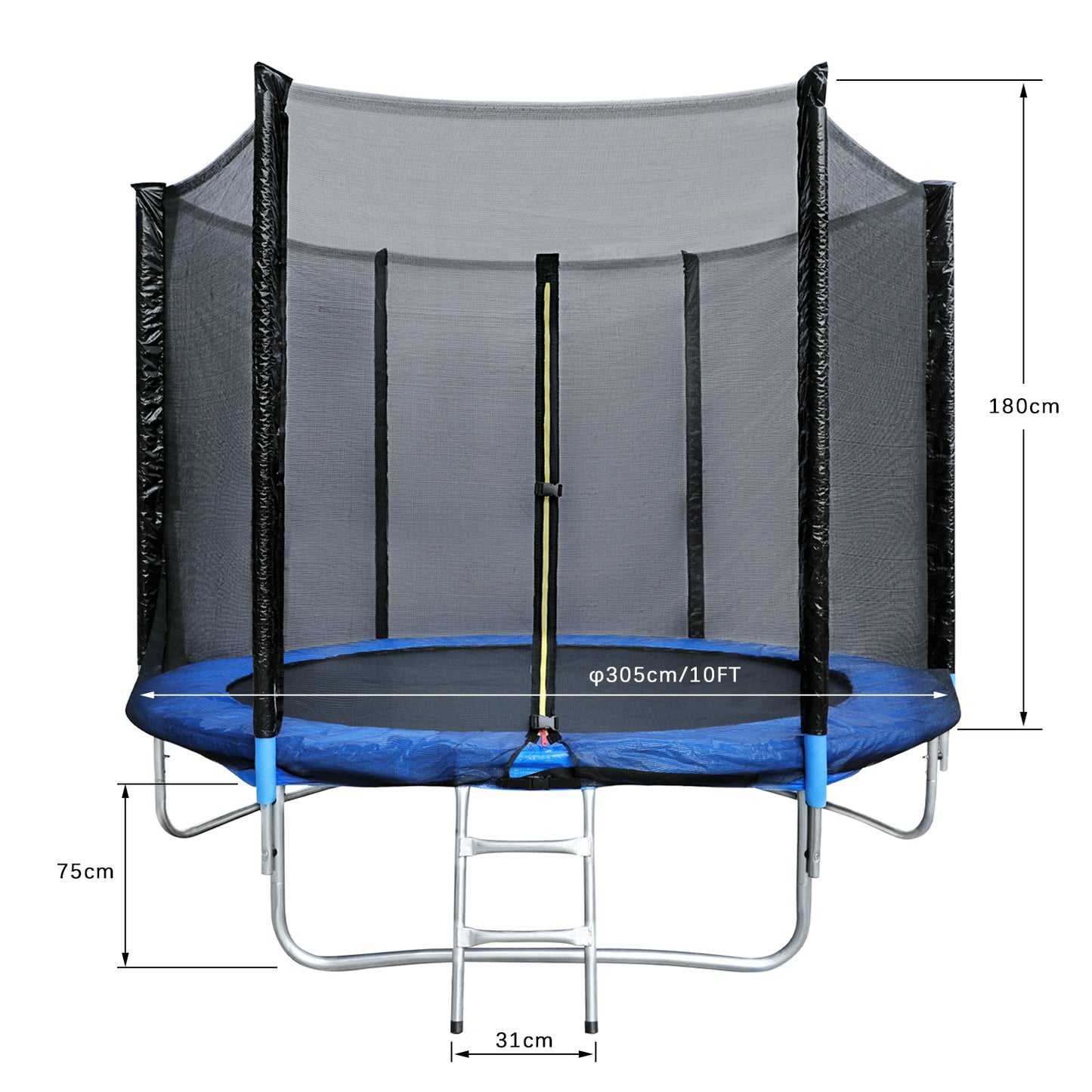 HomeMiYN Trampolim para Crianças com Rede de Segurança - Jardim (255x305 cm)