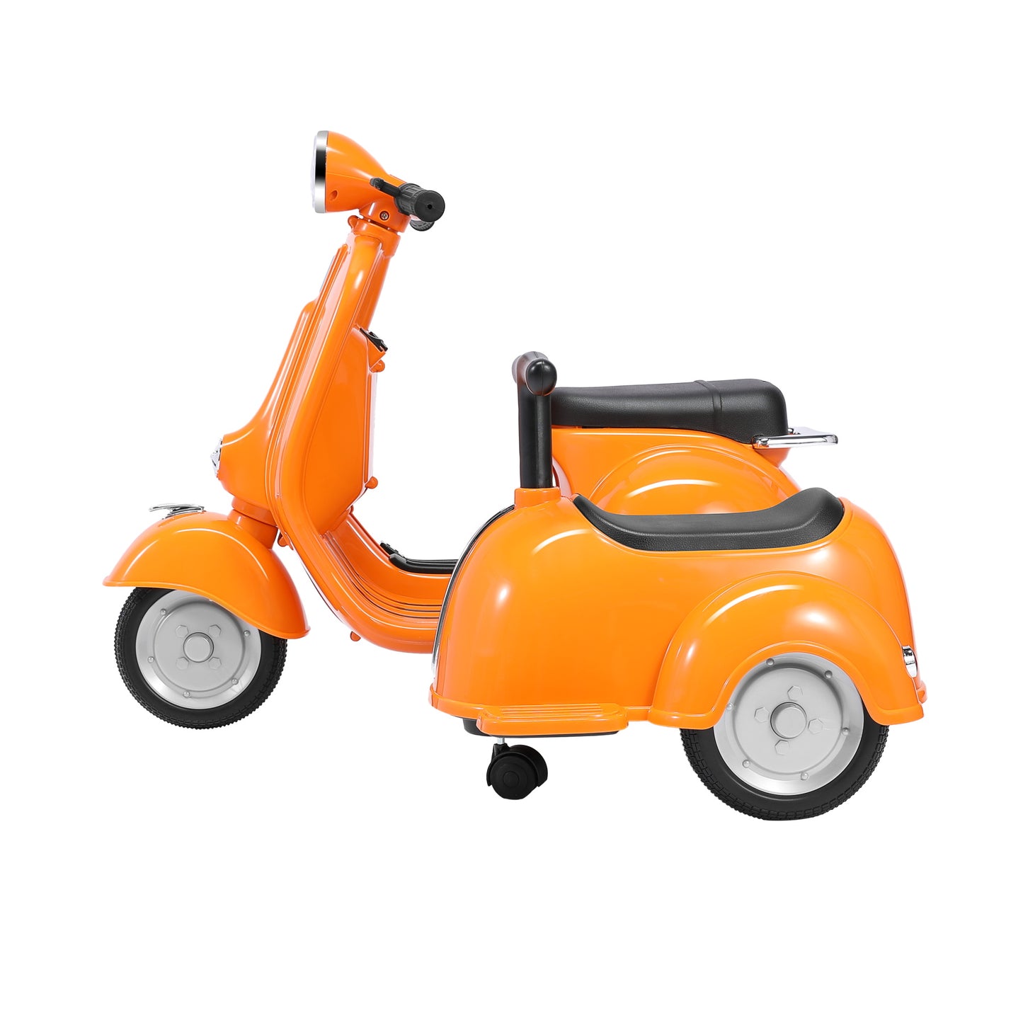 Vespa scooter moto électrique double pour enfants - ORYXEARTH - Orange - 6V - 4 roues