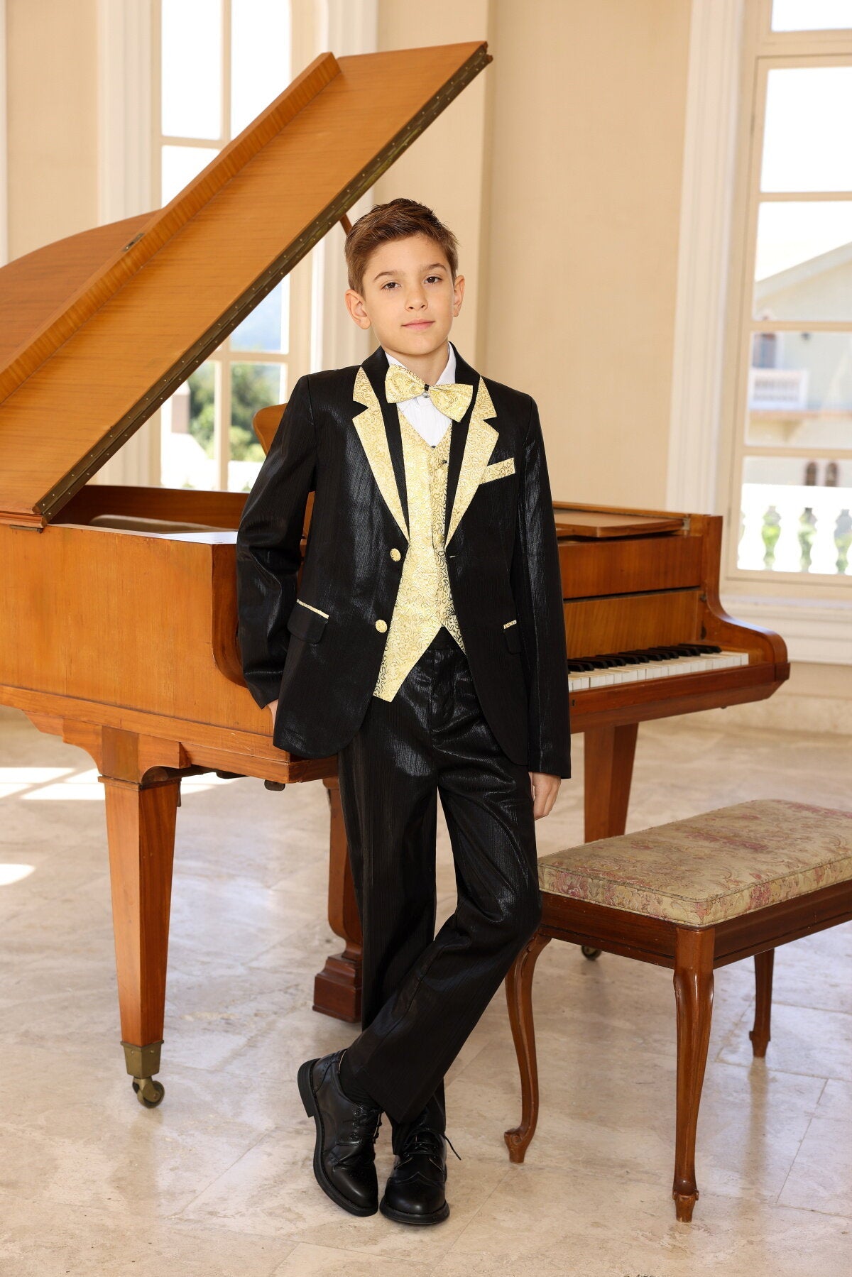 YFFUSHI Boys Youth Wedding Evening Dress Slim Fit Suit Blazer and Pants