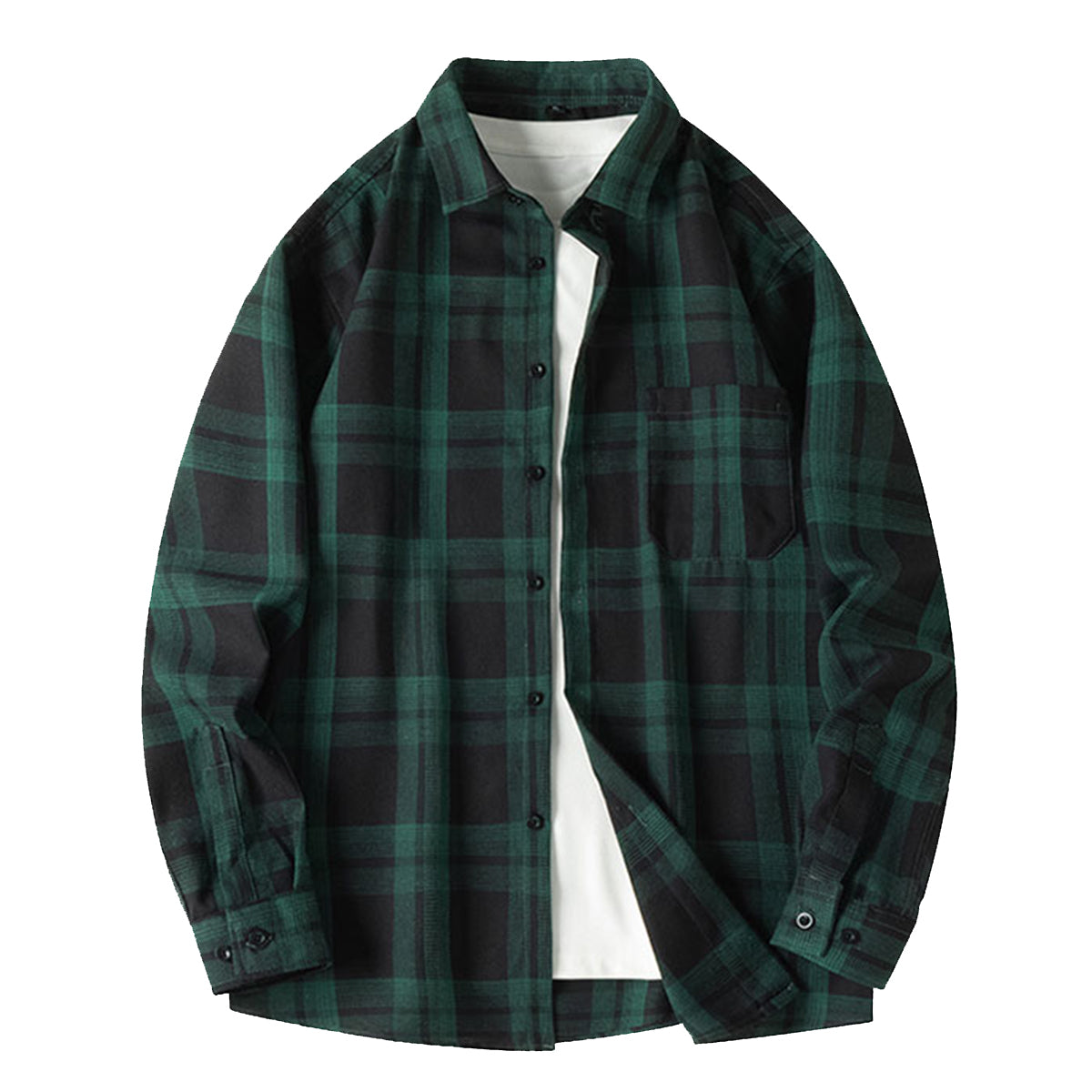 YOUTHUP Mens Plaid Long Sleeve Classic Cotton Shirt