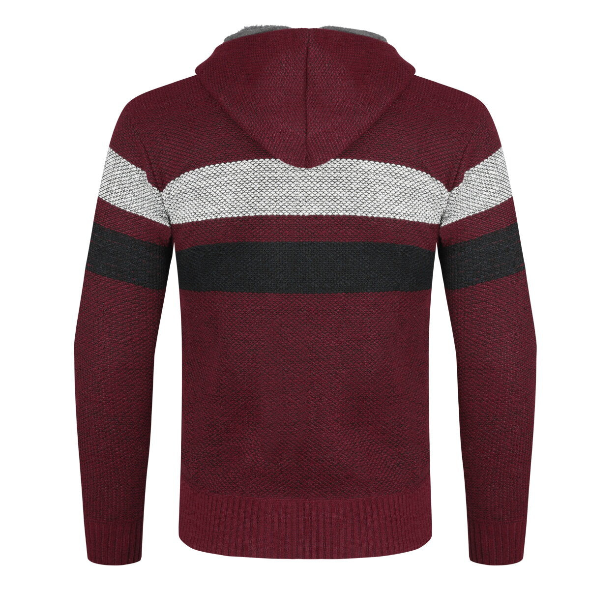 YFFUSHI Mens Knitted Sweater Hooded Zip Cardigan
