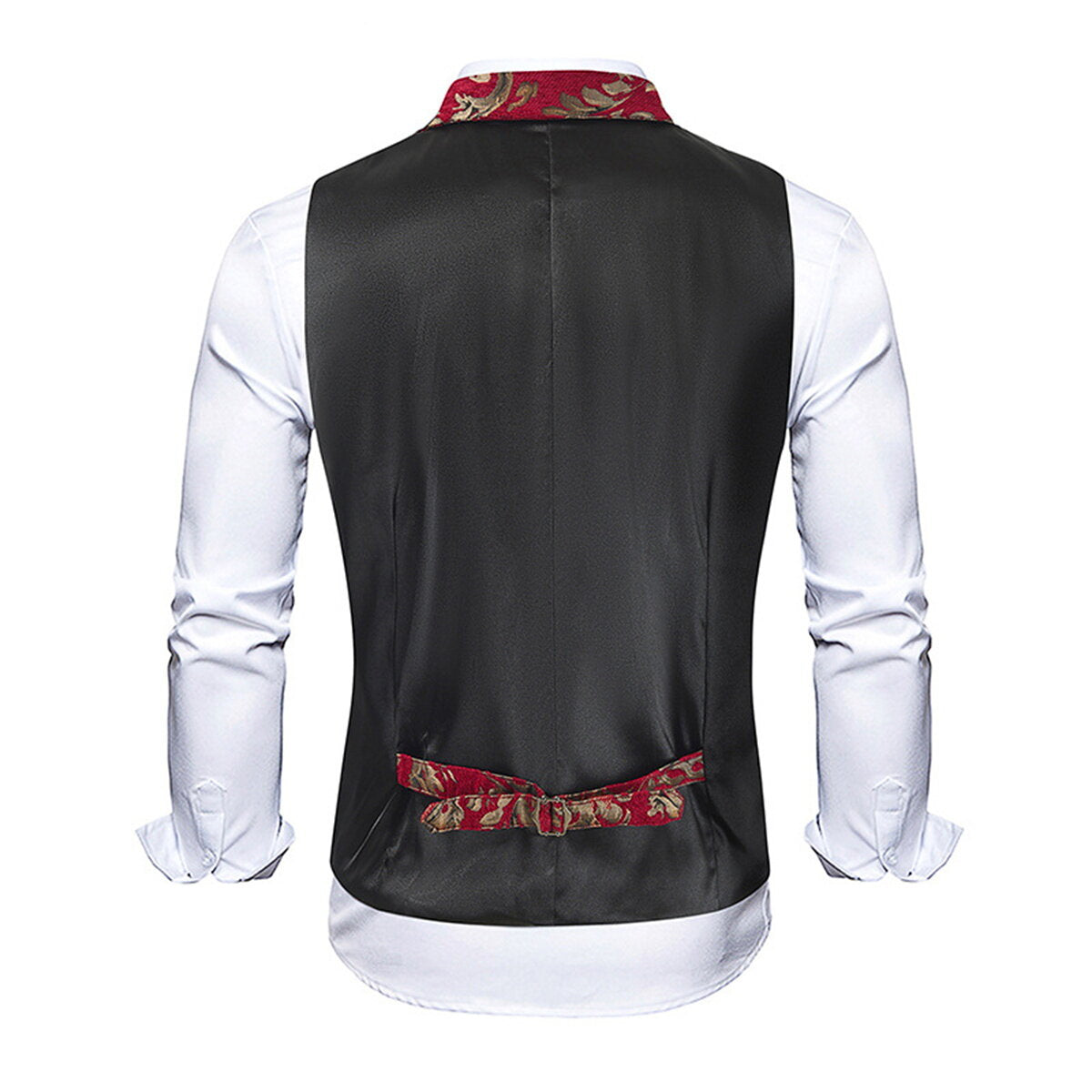 YOUTHUP Mens Elegant Jacquard Bronzing Slim Fit Suit Vest