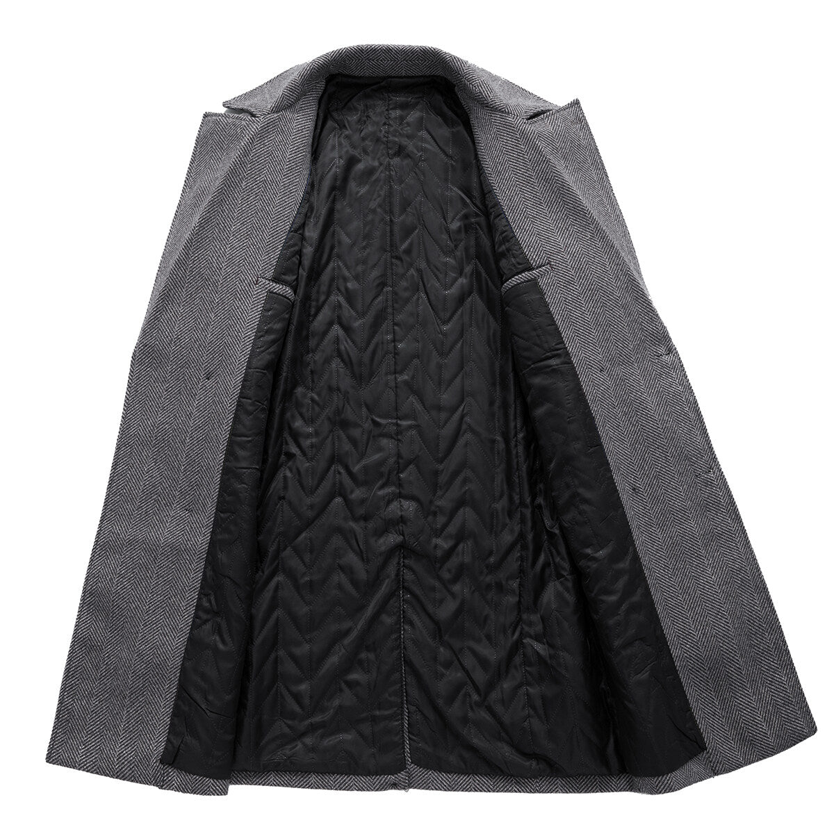 YFFUSHI Mens Casual Windproof Double Breasted Lapel Collar Wool Coat