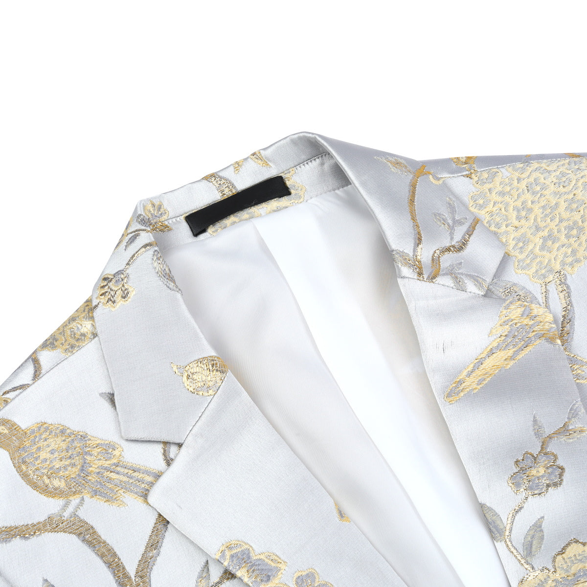 Cloudstyle Men's Embroidery Tux Dress Suit Jacket Formal Print Prom Blazer Dinner Sport Black Coat