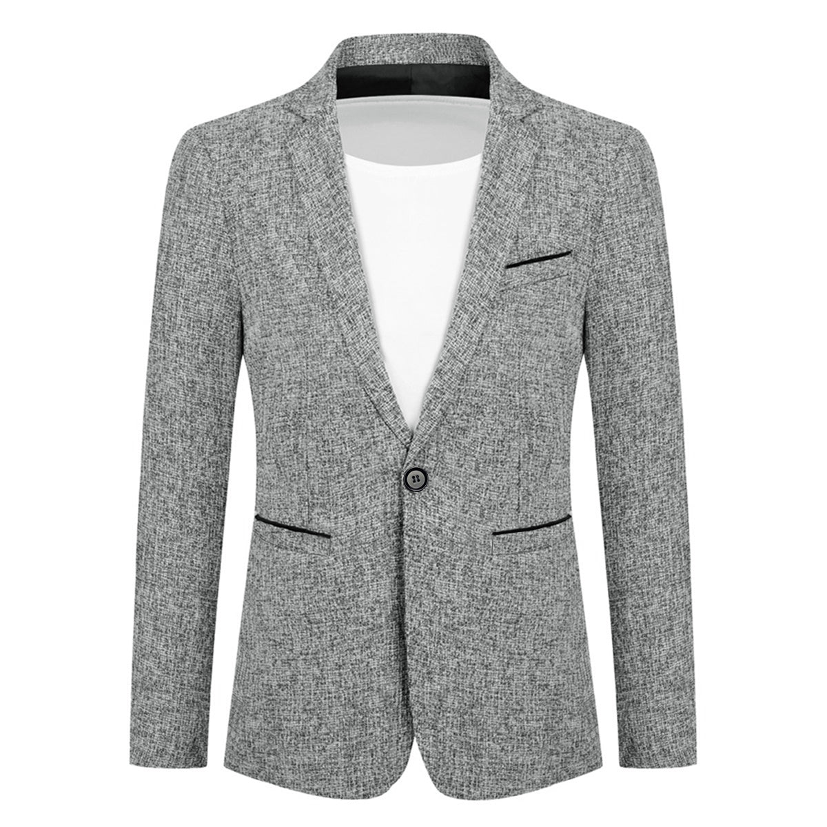 Cloudstyle Men's Suit Jacket One Button Slim Fit Sport Coat Business Daily Black Blazer