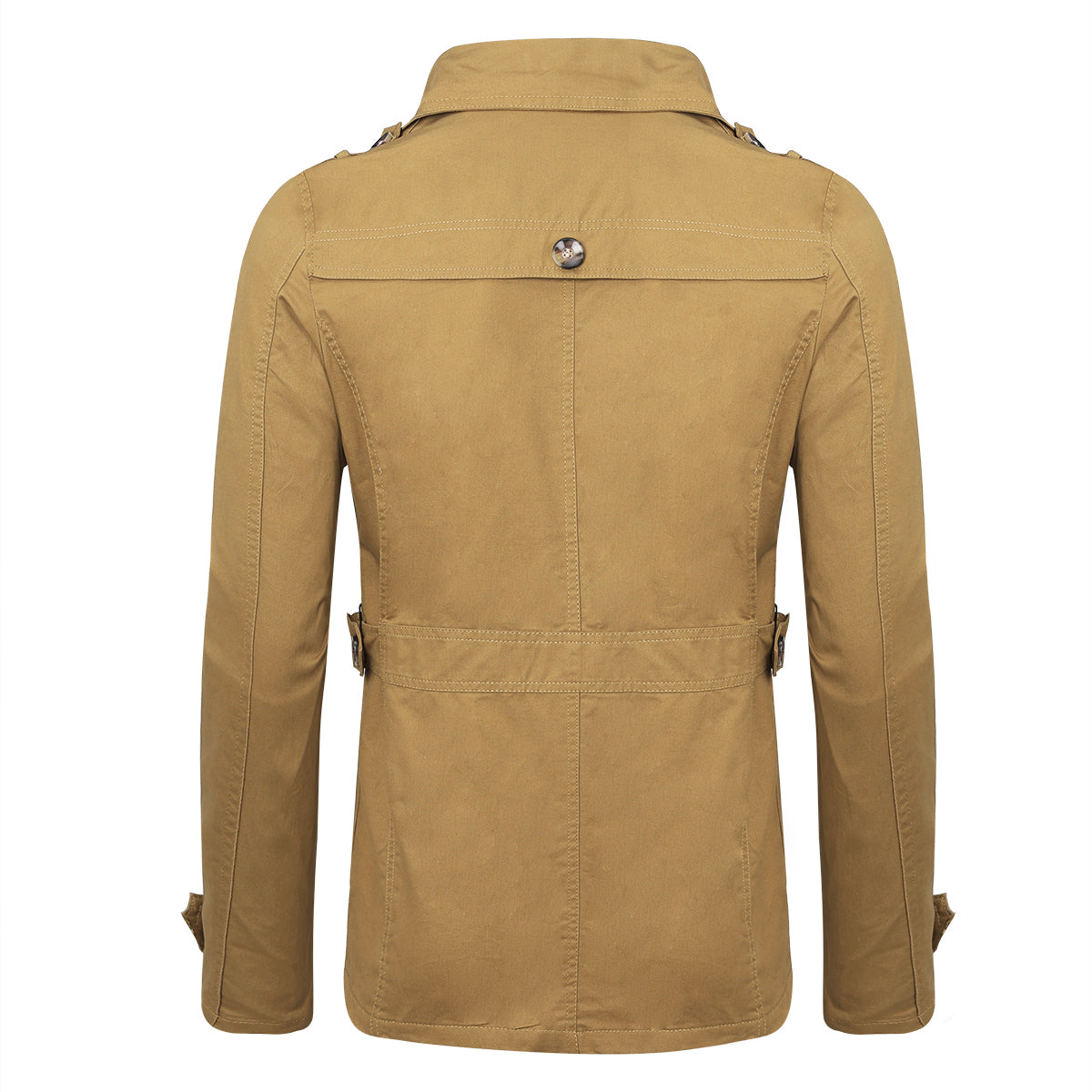 Mens Single Breasted Windproof Overcoat Long Style Jacket