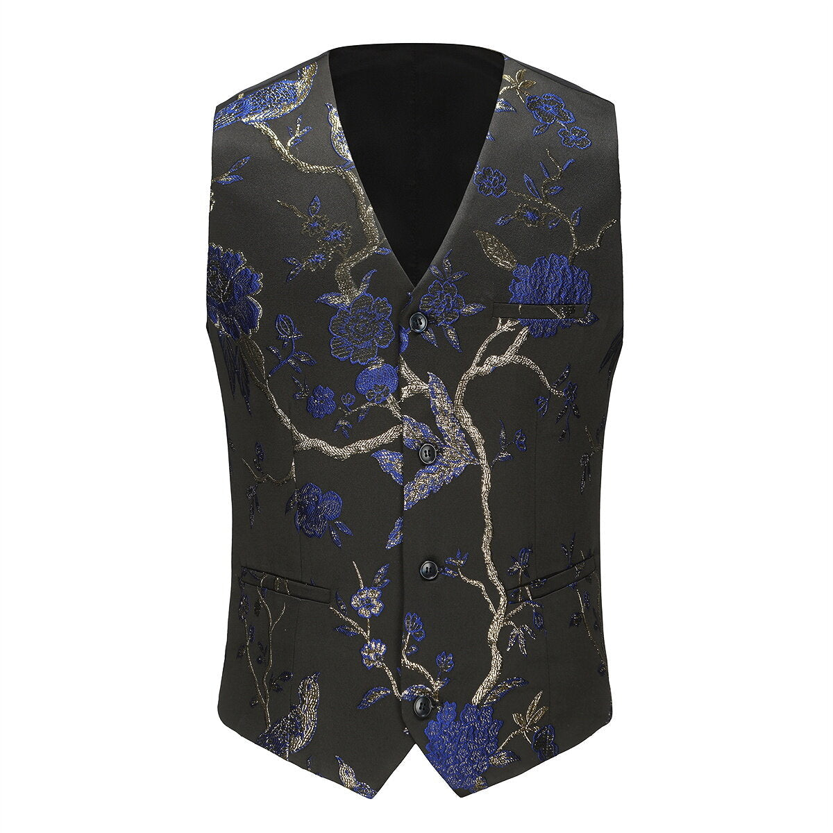 YFFUSHI Mens Elegant Suit Vest Slim Fit Embroidered Printed Formal Fancy Waistcoat