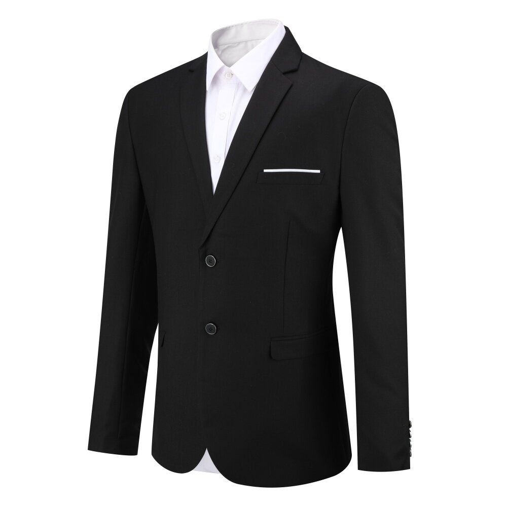 YFFUSHI Mens Slim Fit Blazer 2 Button Classic Business Wedding Suit Jacket and Bowtie