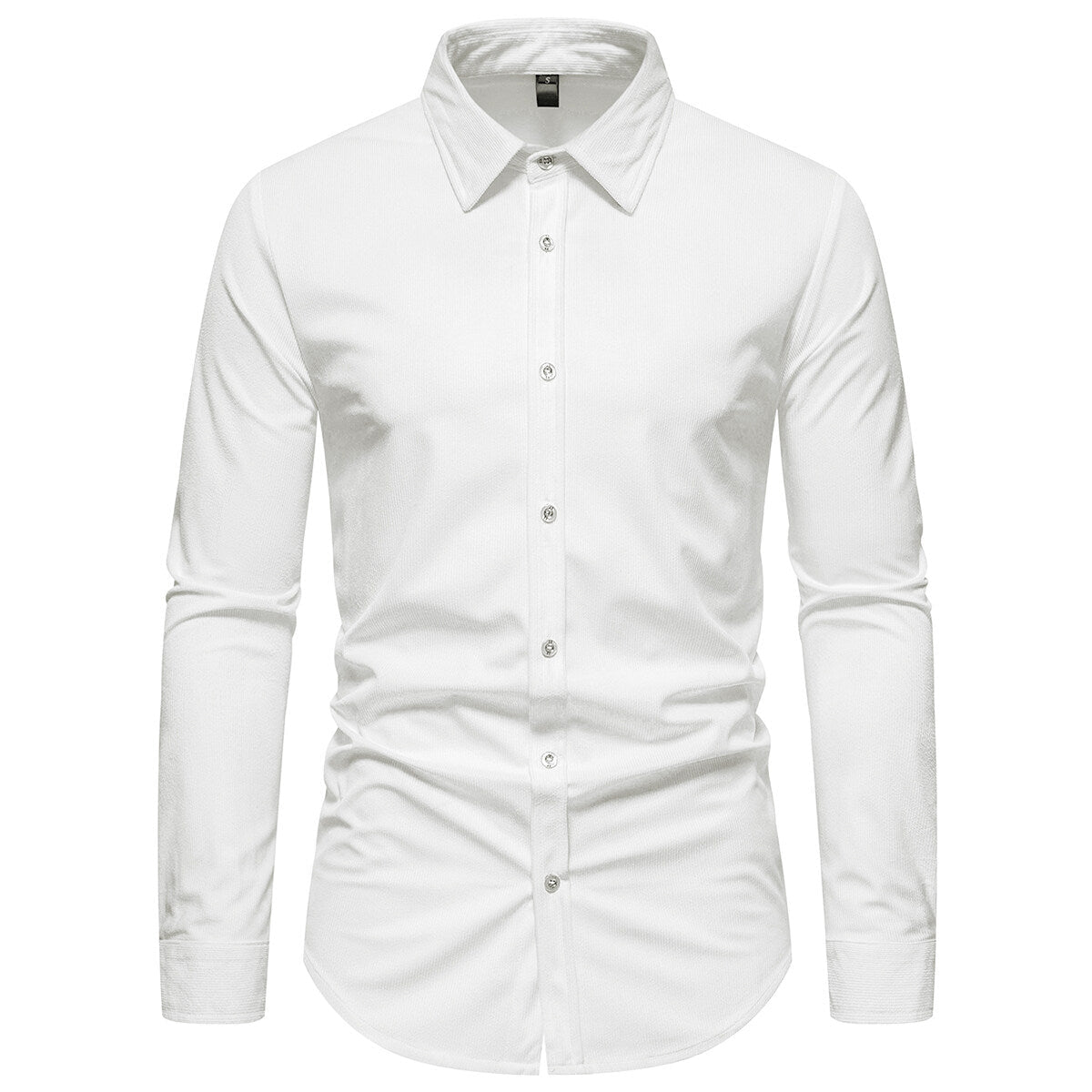 YFFUSHI Mens Casual Corduroy Shirt Long Sleeve Slim Lapel Padded Top