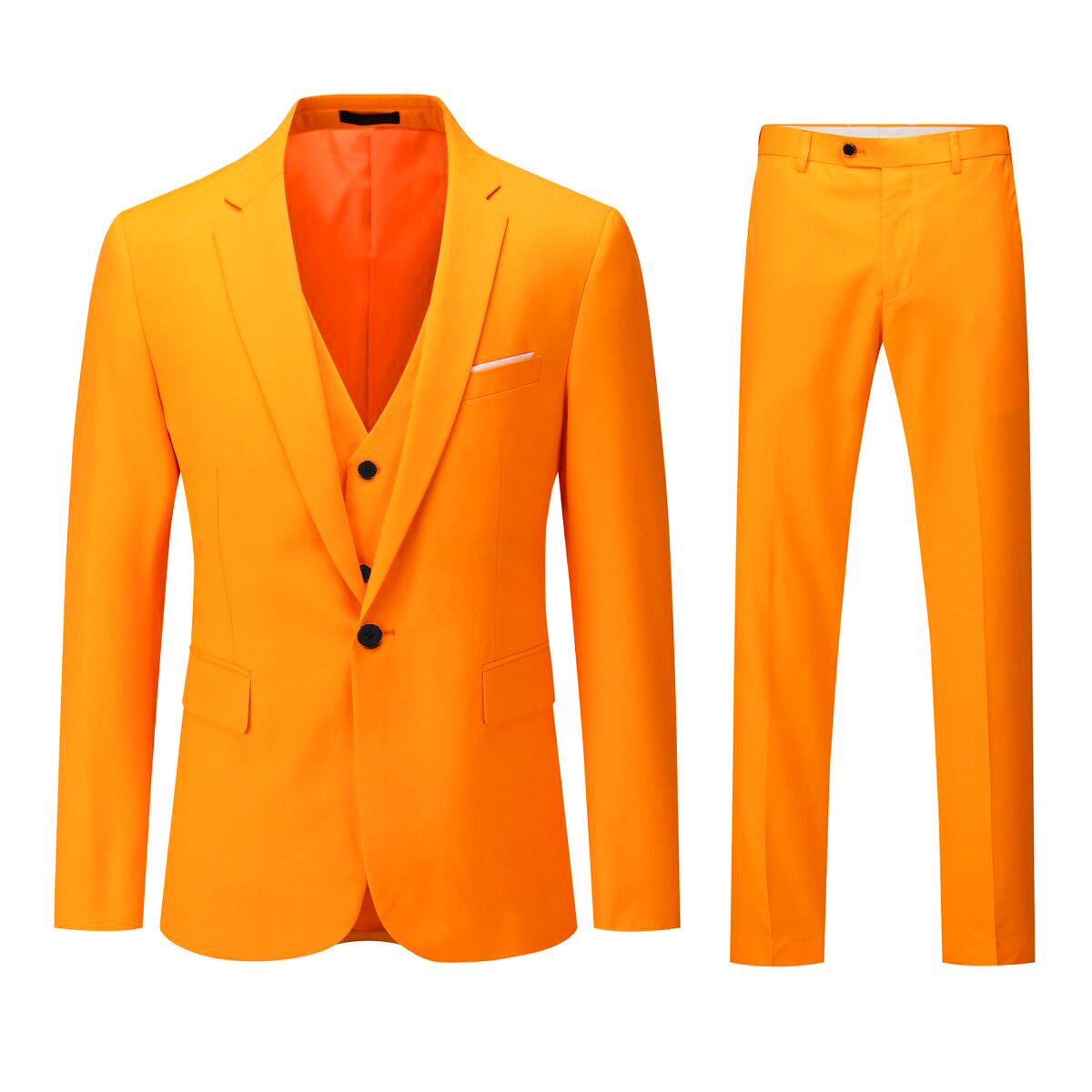 Cloudstyle Mens 3-Piece Suit Notched Lapel One Button Slim Fit Formal Jacket Vest Pants Set
