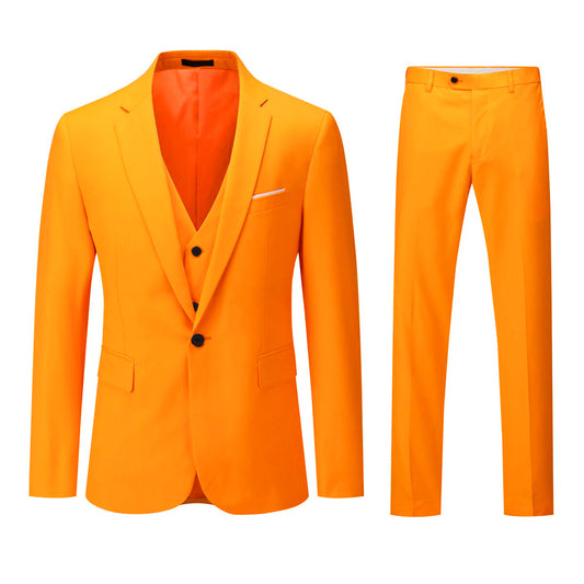 Cloudstyle Mens 3-Piece Suit Notched Lapel One Button Slim Fit Formal Jacket Vest Pants Set