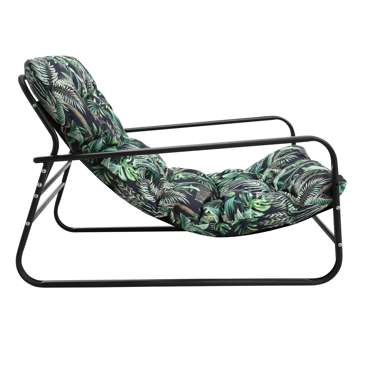 Cadeira de jardim HOMEMIYN (116,5 x 92 x 72cm - aço - verde e preto)