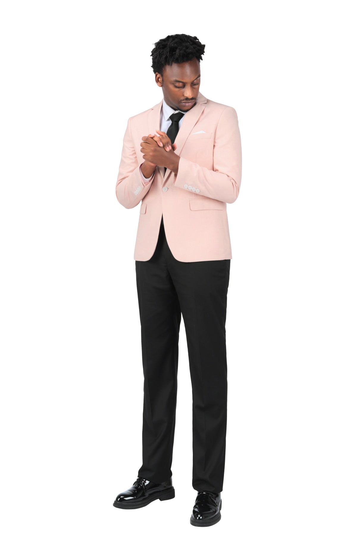 Cloudstyle Men's Suit Jacket One Button Slim Fit Sport Coat Daily Black Blazer